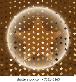 Star gold halftone abstract background, stock vector
