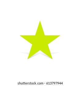 Star gold icon with shadow on white background