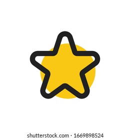 Star gold isolated icon vector flat design. Modern illustration on white background
