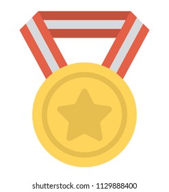 
Star gold medal, flat icon winner’s prize
