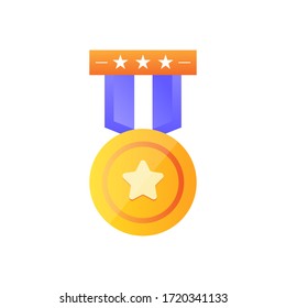 Star gold medalion icon illustration. Champion winner awards of honor vector isolated template icon