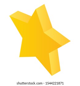 Star gold shape icon. Isometric of star gold shape vector icon for web design isolated on white background