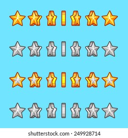 Star Gold Silver Rotation Set Sprite Game