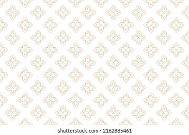 Star golden flower line art Seamless Islamic Arabic pattern background Wallpaper design for temples, churches, prayer rooms, rooms that need luxury, expensive.