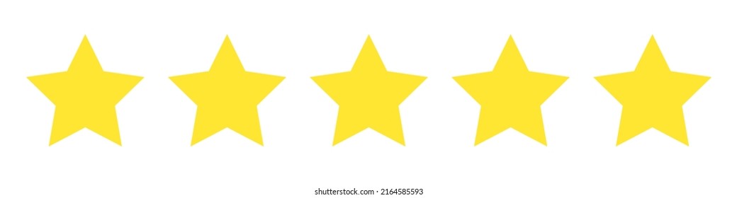 Star Golden Icon. Kundenfeedback-Konzept. Bewertung von Vektor 5 Sternen. Qualitätsdesign. Vektorgelb isolierte fünf Sterne.