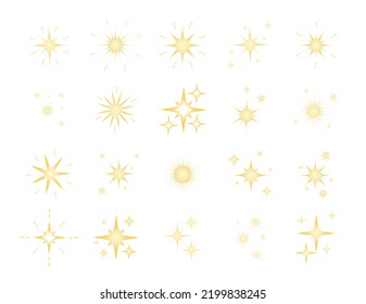 Icono de la estrella de oro. Cielo, Navidad, íconos favoritos y de noche. Ilustración del vector