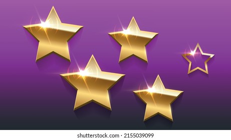 Star Golden Vector customizable fragmented design for printing