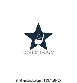 Star Golf club logo design. Golf championship or golf tournament sign.