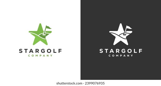 Diseño del logotipo de Star Golf con estilo minimalista moderno. Plantilla de diseño de vectores con logotipo de estrella de golf.