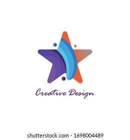 Star gradient awesome creative  logo design template