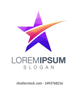 star gradient color logo design