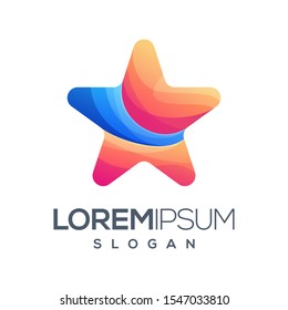 star gradient color logo design 