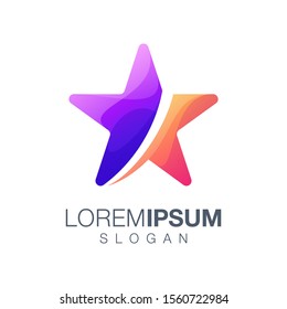 star gradient color logo design