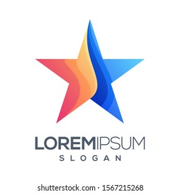 star gradient color logo design