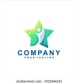 diseño de logotipo de color de gradiente estrella