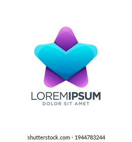 Star Gradient Color Logo Design