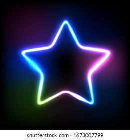 Star gradient light effect on dark background vector illustration for night party and sale banner.