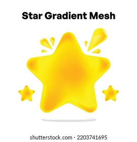 Star Gradient Mesh for Rating or Review or Ranking or Illustration