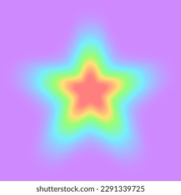 Star gradient pastel rainbow background. Star shape gradient background. Vector illustration.