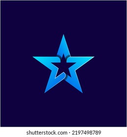 Star gradient unique logo template