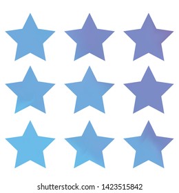 Star gradients meshes kit with modern abstract backgrounds. Trendy soft color. Colorful fluid covers for brochure, invitation, cards. Template with stars gradient set for screens and mobile app. 