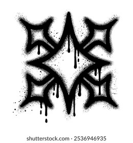 Star graffiti with black spray paint.vector illustration.