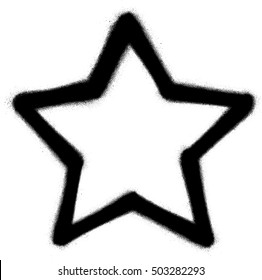 star graffiti spray icon in black over white