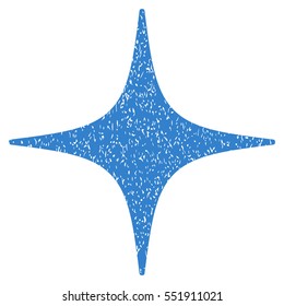 Star grainy textured icon for overlay watermark stamps. Flat symbol with unclean texture. Dotted vector cobalt ink rubber seal stamp with grunge design on a white background.