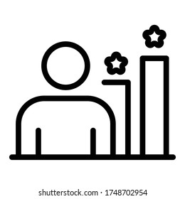 Star graph chart icon. Outline star graph chart vector icon for web design isolated on white background