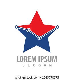 Star graph point concept design. Symbol graphic template element 