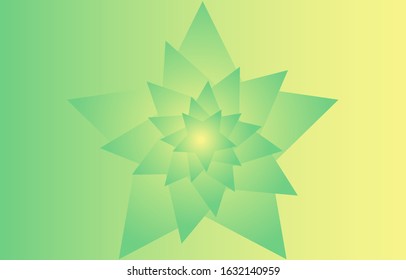 Star graphic, abstract gradation on a mint green and yellowish soft background with copy space. card. Poster. elements design for presentation background.