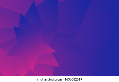 Star graphic, abstract gradation on a classic blue and Fluorescent pink background with copy space. card. Poster. elements design for presentation background.