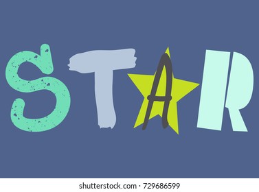 Star graphic text.