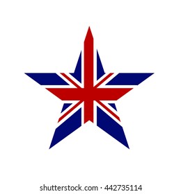 Star in Great Britain color isolated on white background. Vector illustration