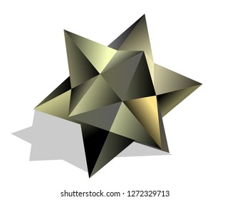 Star green 3D vector illustration isolated