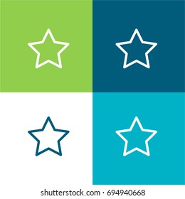 Star green and blue color minimal icon or logo design