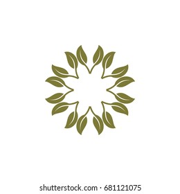 Star Green Leaves Logo Template Illustration Design. Vector EPS 10.