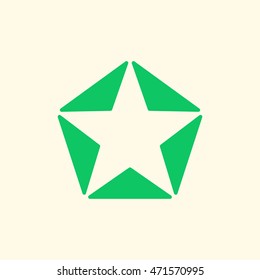 Star of green triangles logo.