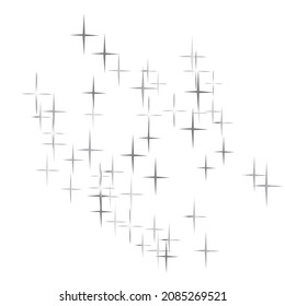 Star grey seamless pattern. Star burst shine Gray Starlit Card. Confetti Fall Chaotic Decor.