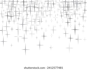 Star grey seamless pattern. Cute print starry sky. Gray Starlit Card. Confetti Fall Chaotic Decor.