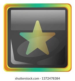 Ilustración del icono del vector gris estrella con detalles coloridos sobre fondo blanco