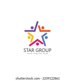 star group people logo design template