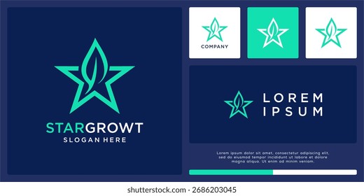 Plantilla de diseño de logotipo de crecimiento estelar