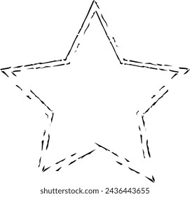 Star grunge frame border hand drawn vector shape icon for decorative vintage doodle element for design in vector illustration