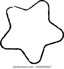 Star grunge frame border hand drawn vector shape icon for decorative vintage doodle element for design in vector illustration