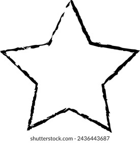 Star Grunge Rahmen Rand Hand gezeichnete Vektor-Form-Symbol für dekoratives Vintage-Doodle-Element für Design in Vektor-Illustration