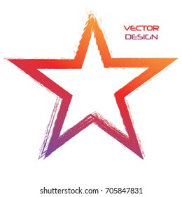 Star Grunge  red yellow gradient on white background