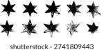 Star Grunge Stamped Vector Set
