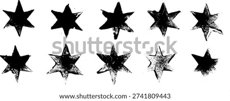 Star Grunge Stamped Vector Set