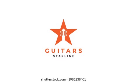star with guitar logo symbol vector icon illustration graphic design